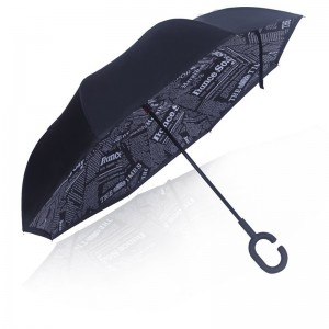 2019 Gás Báistí Gluaisteán Féin-sheasmhach Bláthanna In-aisiompaithe Droim ar ais Umbrella